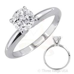 Jewelry Ring 0.75 ct Solitaire Diamond 14K White Gold