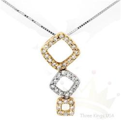 Certified .21 ctw Diamond Necklace Two-tone 14K Gold