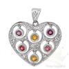 Image 1 : Pendant .40 ctw Multi-Sapphire & Diamond 14K Gold