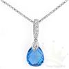 Image 1 : Necklace 3.47 ctw Topaz & Diamond 14K White Gold