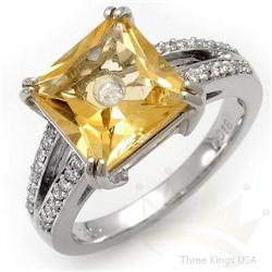 Jewelry 2.40 ctw Citrine & Diamond Ring 14KW gold