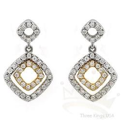 Jewelry .40 ctw Diamond Earrings 14K 2Tone Gold