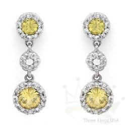 Earrings 1.14 ctw Yellow Sapphire & Diamond 14K Gold
