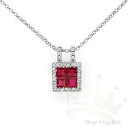 Jewelry 1.05 ctw Ruby & Diamond Necklace 14k Gold