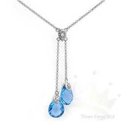 Necklace 6.39 ctw Topaz & Diamond 14K White Gold