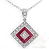 Image 1 : Necklace 1.43 ctw Ruby & Diamond 14K White Gold