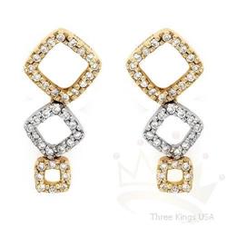 Jewelry .26 ctw Diamond Earrings 14K 2Tone Gold