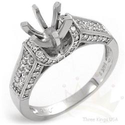 Semi-mount .65 ctw Diamond Ring 14K White Gold
