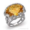 Image 1 : Ring 16.28 ctw Citrine & Diamond 14K White Gold