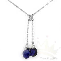 Necklace 6.9 ctw CSapphire & Diamond 14K White Gold