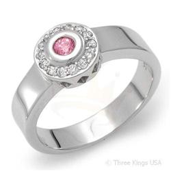 Ring 0.38 ctw Pink Sapphire & Diamond 14K White Gold
