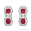 Image 1 : Earrings 2.2 ctw Ruby & Diamond 14K White Gold