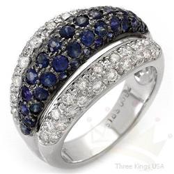 Ring 2.65 ctw Sapphire & Diamond 14K White Gold
