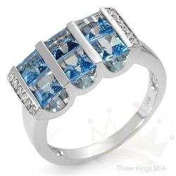 Ring 2.66 ctw Topaz & Diamond 14K White Gold
