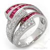 Image 1 : Ring 2.1 ctw Ruby & Diamond 14K White Gold