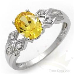 Jewelry 2.12 ctw Citrine & Diamond 14K White Gold