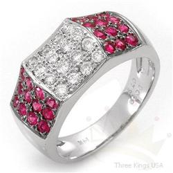 Ring 1.12 ctw Pink Sapphire & Diamond 14K White Gold