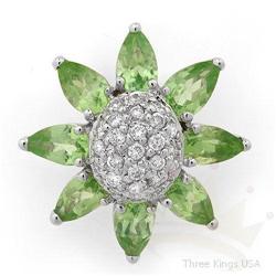 Jewelry 2.25 ctw Peridot & Diamond Pendant 14K Gold