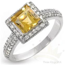Jewelry 1.62 ctw Citrine & Diamond 14K White Gold