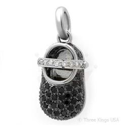 Pendant 0.79 ctw Black Diamond & Diamond 14K White Gold
