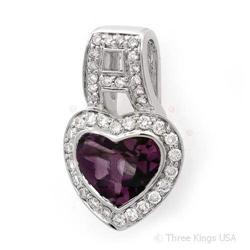 Pendant 3.71 ctw Amethyst & Diamond 14K White Gold