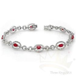 Jewelry 2.70 ctw Ruby & Diamond Bracelet 14K Gold