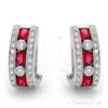 Image 1 : Earrings 1.64 ctw Ruby & Diamond 14K White Gold