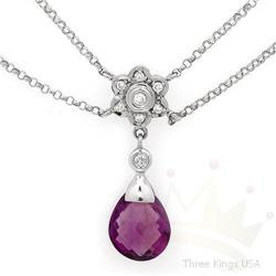 Necklace 2.33 ctw Amethyst & Diamond 14K White Gold