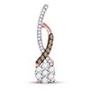 Image 1 : Round Brown Diamond Cluster Pendant 1/4 Cttw 10KT Rose Gold