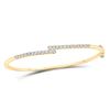 Image 1 : Round Diamond Bypass Bangle Bracelet 1 Cttw 14KT Yellow Gold
