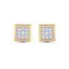 Image 2 : Round Diamond Square Earrings 1/3 Cttw 14KT Yellow Gold