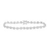 Image 1 : Round Diamond Cluster Tennis Bracelet 3 Cttw 14KT White Gold