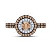 Image 2 : Round Brown Diamond Circle Solitaire Ring 3/4 Cttw 10KT White Gold