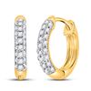 Image 1 : Round Diamond Hoop Earrings 1/6 Cttw 10KT Yellow Gold