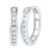 Image 1 : Round Diamond Hoop Earrings 1/5 Cttw 10KT White Gold