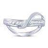 Image 2 : Round Diamond Crossover Strand Band Ring 1/10 Cttw 10KT White Gold