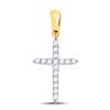Image 1 : Round Diamond Cross Pendant 1/6 Cttw 10KT Yellow Gold