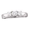 Diamond 3-stone Bridal Wedding Engagement Ring 1/2 Cttw 14KT White Gold