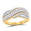Image 1 : Round Diamond Crossover Band Ring 1/2 Cttw 10KT Yellow Gold