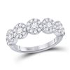 Image 1 : Round Diamond Circle 5-stone Ring 1 Cttw 14KT White Gold
