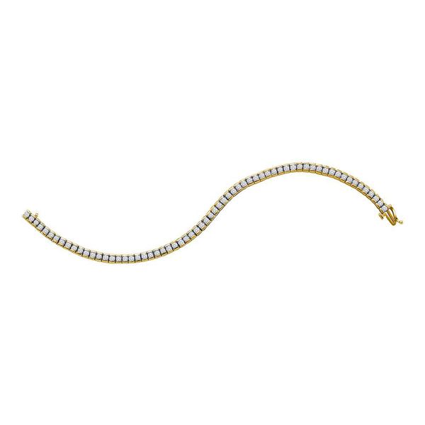 Round Diamond Tennis Bracelet 3/4 Cttw 14KT Yellow Gold