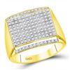 Image 1 : Round Diamond Rectangle Cluster Ring 3/8 Cttw 10KT Yellow Gold