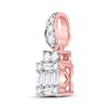 Image 2 : Baguette Diamond Square Cluster Pendant 1/3 Cttw 14KT Rose Gold
