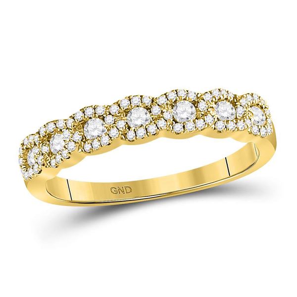 Round Diamond Anniversary Band Ring 1/2 Cttw 14KT Yellow Gold