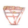 Image 2 : Round Yellow Diamond Fashion Cocktail Ring 1-1/2 Cttw 14KT Rose Gold