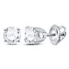 Image 1 : Round Diamond Solitaire Earrings 5/8 Cttw 14KT White Gold