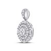 Image 2 : Round Diamond Circle Cluster Pendant 3/8 Cttw 14KT White Gold