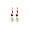 Image 1 : Genuine 9.5 ctw Pink Topaz Earrings 14KT Yellow Gold - REF-25Y6F