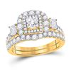 Image 1 : Bridal Wedding Ring Band Set 2 Cttw 14KT Yellow Gold