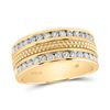 Image 1 : Round Diamond Wedding Hammered Band Ring 1 Cttw 14KT Yellow Gold